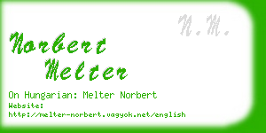 norbert melter business card